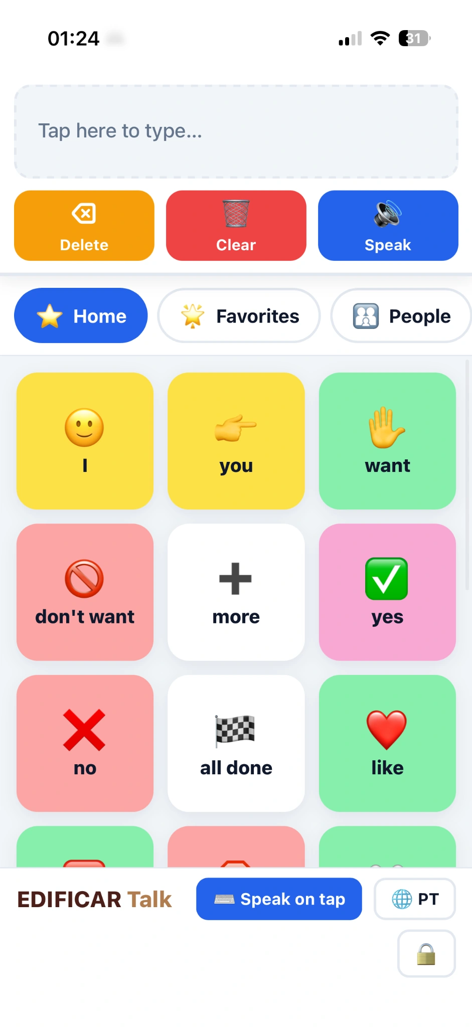 EDIFICAR Talk — interface in English