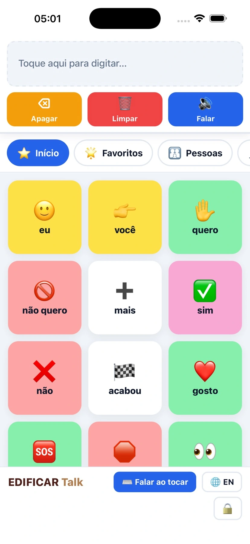 EDIFICAR Talk — interface em português